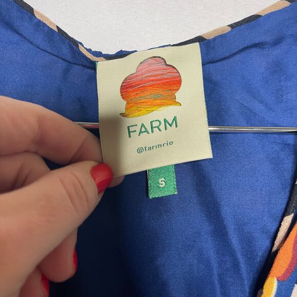 FARM Rio Navy Maxi Dress with Blue and Rust Floral Print - Picture 3 of 8